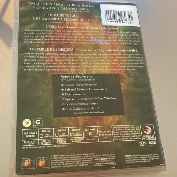 Buffy the vampire slayer season 3 dvd set complete good condition - Picture 2 of 5